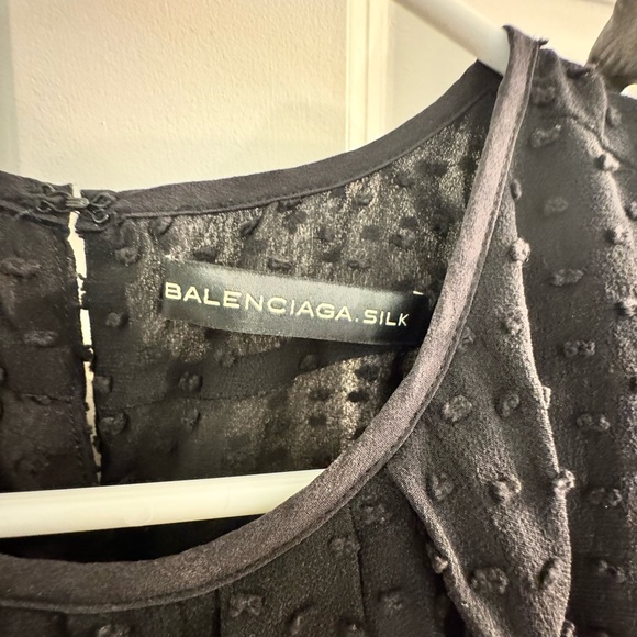 Balenciaga Black Boxy Blouse with Short Sleeves and Relaxed Fit - Picture 3 of 3